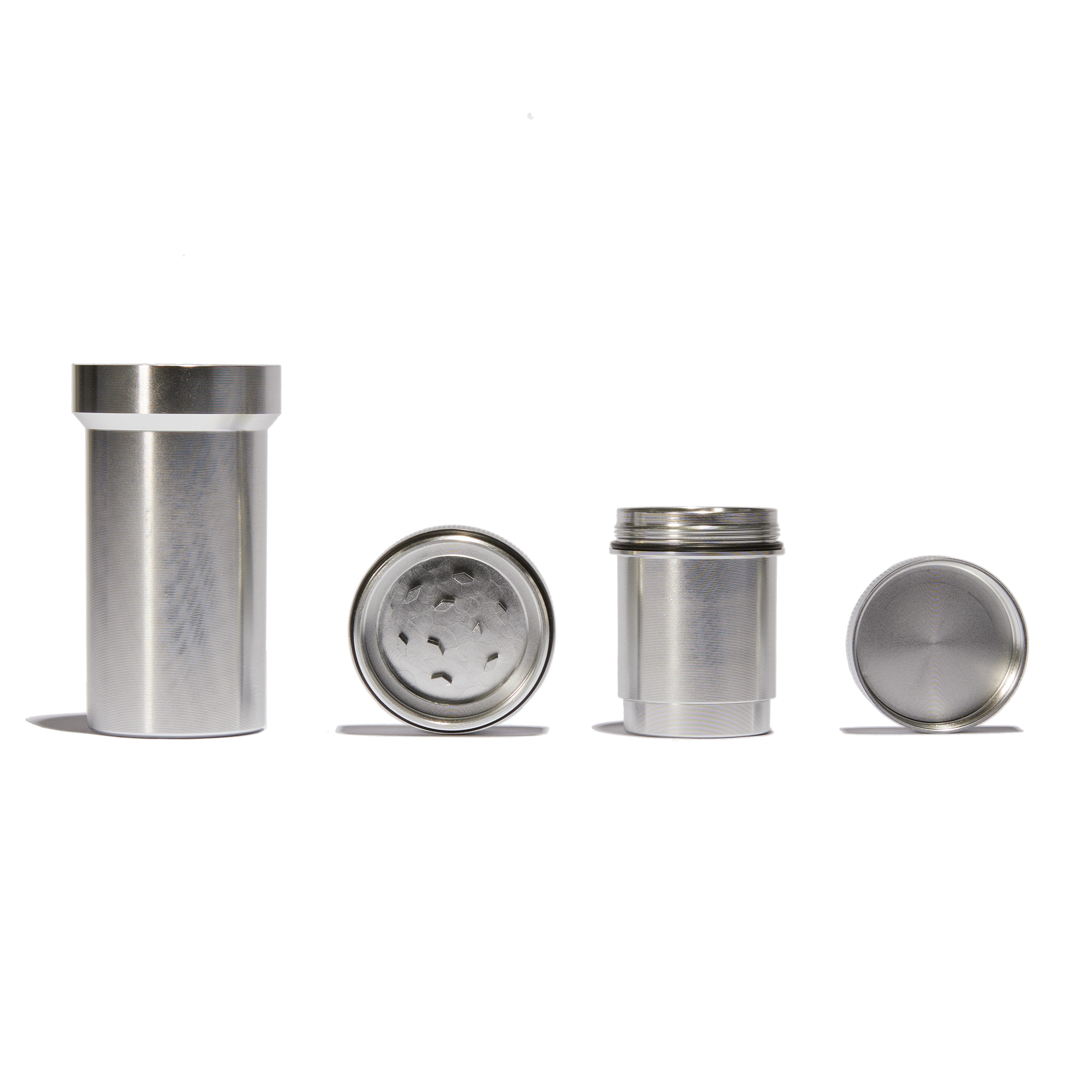 StashPro Alu Grinder mit Aufbewahrung StashPro Silber Alu Grinder mit Aufbewahrung
