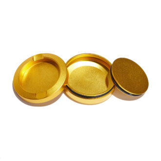 Goldene Alu Pouch Dose mit Entsorgungsfach für Zyn, Lyft, ON! etc
