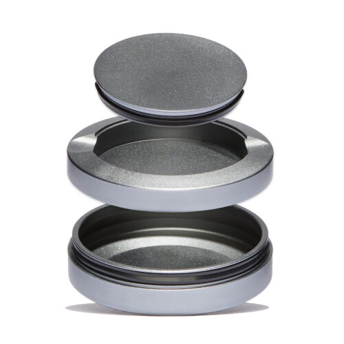 Graue Pouch Dose aus Alu, CNC gefräst, für SNUS-Tabak, ZYN, ON!, LYFT, Kautabak