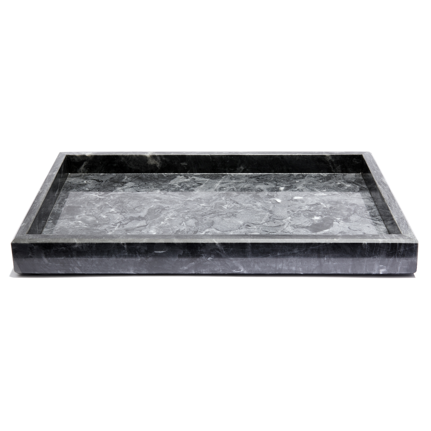 Marmortablett rechteckig schwarz, echter Marmor, Schmucktablett