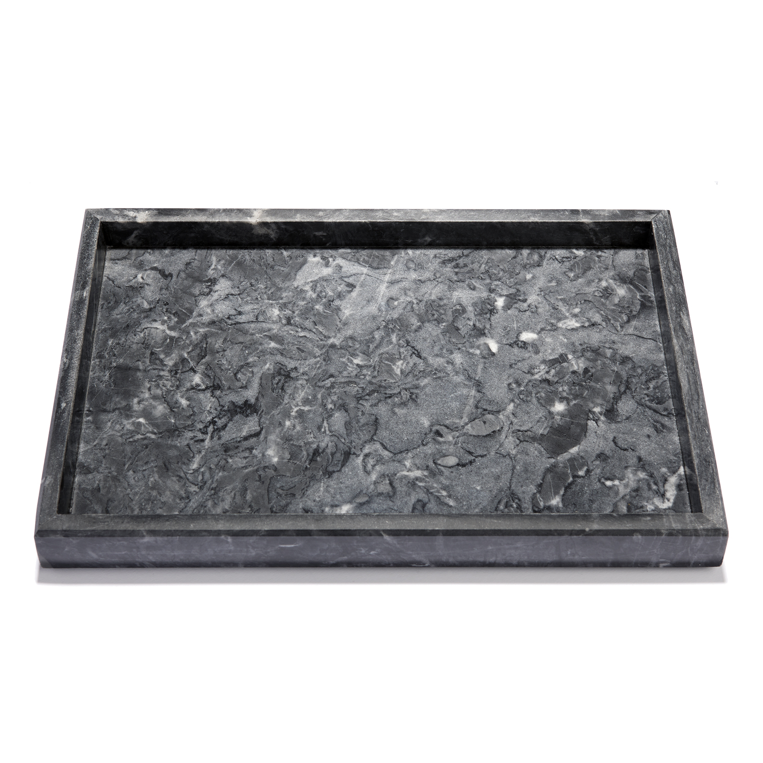 ZUMIQ Marmortablett schwarz, echter Marmor, Schmucktablett, 30x20x3cm