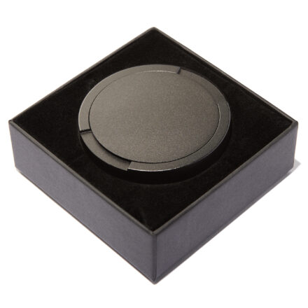 Snus Dose Large | 2 Farben | personalisierbar | Zubehör für Snus, Pouches 5 Schwarze Metall SNUS Dose in edler Geschenkverpackung, offen